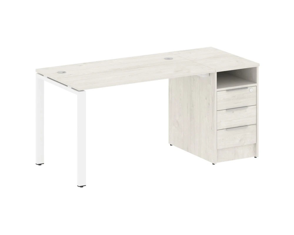 Рабочая станция на П-образном м/к с опорной тумбой 161,2x72x75 Метал Систем / Metal System