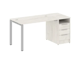 Рабочая станция на П-образном м/к с опорной тумбой 161,2x72x75 Метал Систем / Metal System images