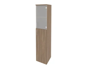Шкаф высокий узкий правый (1 средний фасад ЛДСП + 1 низкий фасад стекло) 400x420x1977 Оникс / Onix images