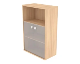 Шкаф средний широкий 2 низкие двери стекло Стайл Систем / Style System images