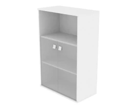 Шкаф средний широкий 2 низкие двери стекло Стайл Систем / Style System images