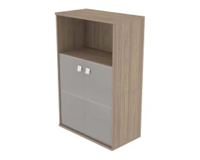 Шкаф средний широкий 2 низкие двери стекло Стайл Систем / Style System images
