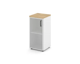 Шкаф низкий узкий левый мат. стекло 400x400x833 Стайл Проджект / Style Project images