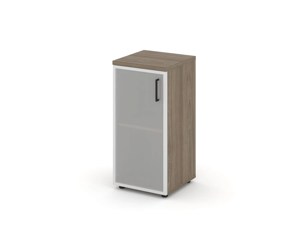 Шкаф низкий узкий левый мат. стекло 400x400x833 Стайл Проджект / Style Project