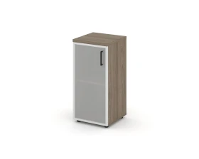 Шкаф низкий узкий левый мат. стекло 400x400x833 Стайл Проджект / Style Project images