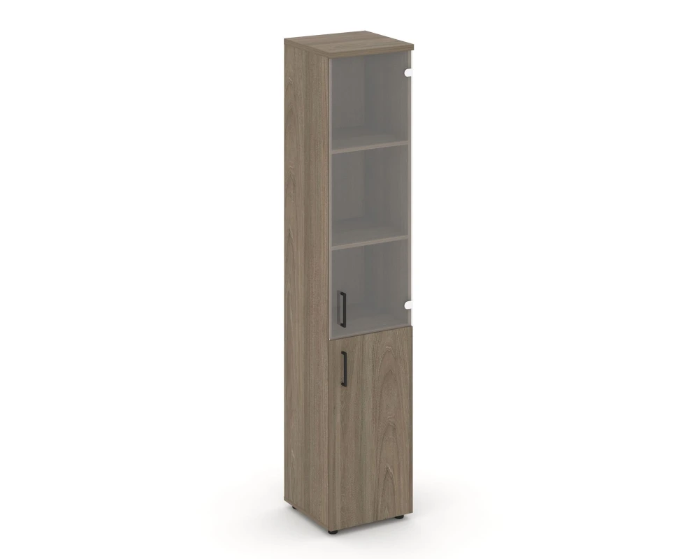 Шкаф высокий узкий комби прозр. стекло правый 400x400x1982 Стайл Проджект / Style Project