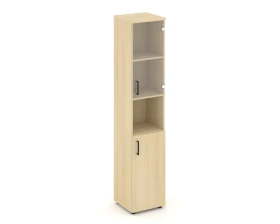 Шкаф высокий узкий с нишей прозр. стекло правый 400x400x1982 Стайл Проджект / Style Project images