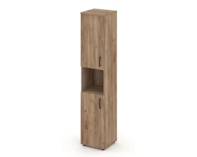 Шкаф высокий узкий с нишей закрытый левый 400x400x1982 зад. стенка HDF Стайл Проджект / Style Project images