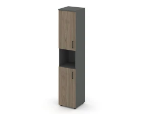 Шкаф высокий узкий с нишей закрытый левый 400x400x1982 зад. стенка HDF Стайл Проджект / Style Project images
