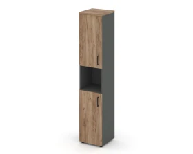 Шкаф высокий узкий с нишей закрытый левый 400x400x1982 зад. стенка HDF Стайл Проджект / Style Project images