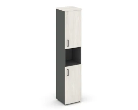 Шкаф высокий узкий с нишей закрытый правый 400x400x1982 Стайл Проджект / Style Project images