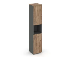 Шкаф высокий узкий с нишей закрытый правый 400x400x1982 Стайл Проджект / Style Project images