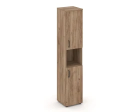 Шкаф высокий узкий с нишей закрытый правый 400x400x1982 зад. стенка HDF Стайл Проджект / Style Project images