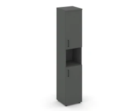 Шкаф высокий узкий с нишей закрытый правый 400x400x1982 зад. стенка HDF Стайл Проджект / Style Project images